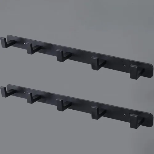 Vista 17 de Perchero, 3 Ganchos Triples de Acero Inoxidable Resistente, Ganchos de Pared Montados en la Pared, Barra de Ganchos Rústica para Ropa/Llaves