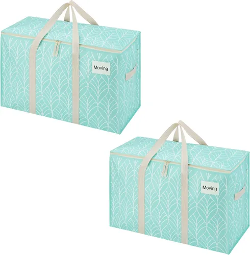 Vista 27 de VENO - Paquete de mudanzas, cajas de almacenamiento para embalaje universitario con tapas alternativas, para dormitorio, extragrande, asas