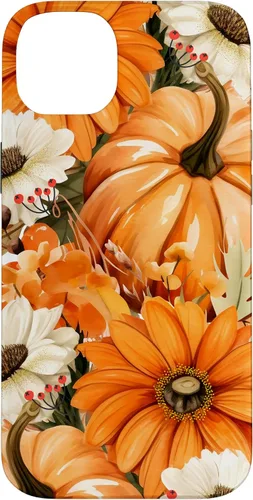 Vista 15 de Funda con temática de otoño para iPhone 16, diseño de calabaza, niña, mujer, diseño vintage de otoño