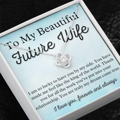 Vista 3 de to My Future Wife Love Knot Necklace - Soulmate Necklaces for Women, Engagement Gift for Girlfriend Soulmate Jewelry Womens Jewelry Gifts Romantic