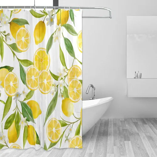 Vista 17 de MNSRUU Fabric Shower Curtain, Flowers and Butterflies Pink Waterproof Polyester Curtains with Hooks for Home Bathroom Decorative