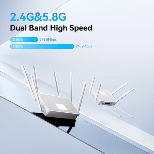 Vista 2 de Nuevo enrutador WiFi 6 AX3000 2026, enrutador inalámbrico Gigabit completo de doble banda con 6 antenas de alta ganancia 4 puertos Gigabit Fácil