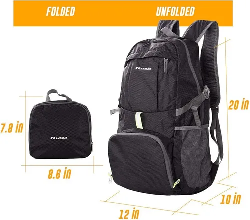 Vista 3 de Mochila plegable ligera de 35L impermeable duradera para senderismo mochila de viaje