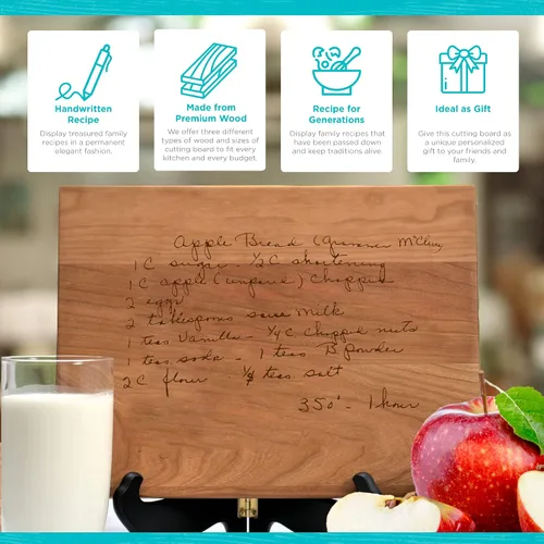 Vista 4 de Blue Ridge Mountain Gifts Tabla de cortar recetas grabada con láser personalizada, tabla de cortar de madera, regalo personalizado para papá, ideal