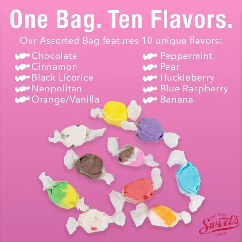 Vista 4 de Caramelos de agua salada Taffy en una bolsa de 3 libras, de Sweets