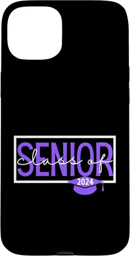 Vista 9 de iPhone 16 Seniors Class of 2024 Colors Purple and White Case