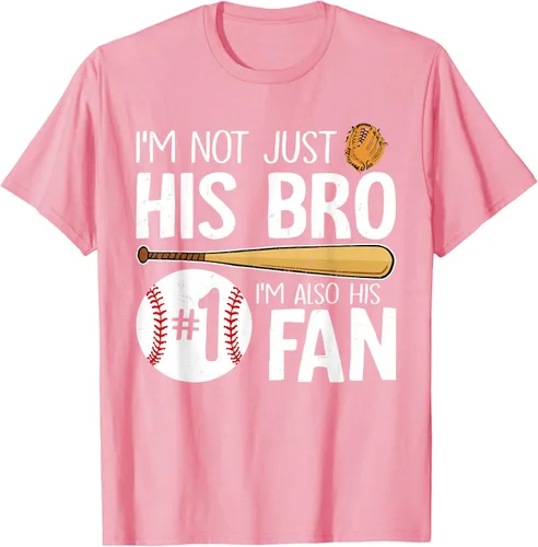 Vista 87 de Camiseta Baseball Brother I'm Not Just His Bro I'm His Number One Fan, Negro