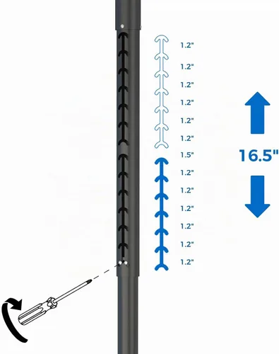Vista 8 de Soporte para proyector, altura ajustable de 42.5 a 59 pulgadas, soporte de techo universal de movimiento completo, peso máximo de 22 libras y brazos