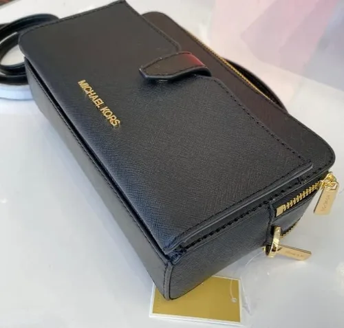 Vista 3 de Michael Kors Bandolera mediana con doble cremallera para teléfono