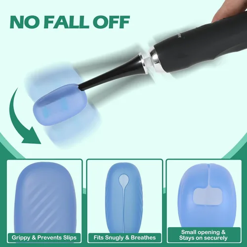 Vista 5 de Lapfoon - Juego de 6 fundas para cepillos de dientes, tapa de silicona para cepillos de dientes Tapones de cepillo de dientes para cabezal