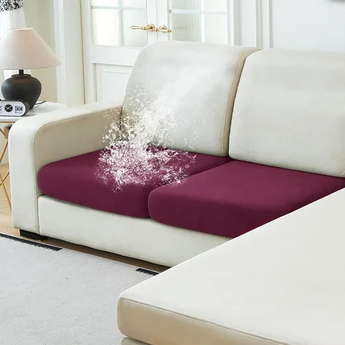 Vista 36 de NAISI Fundas de cojín impermeables de tela de terciopelo grueso lavable, 1 pieza, fundas individuales para sofá modular con parte inferior elástica