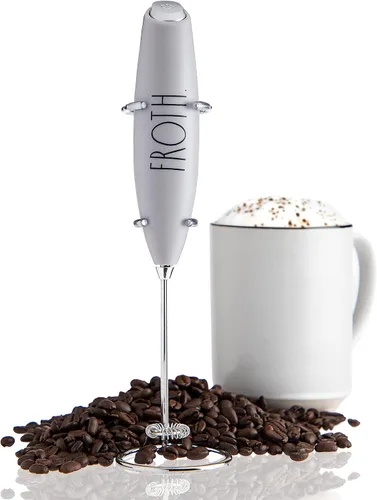 Vista 8 de Rae Dunn Espumador de leche - Mezclador eléctrico de mano para bebidas, espumador de leche eléctrico de mano, espumador de café, batidora de mano