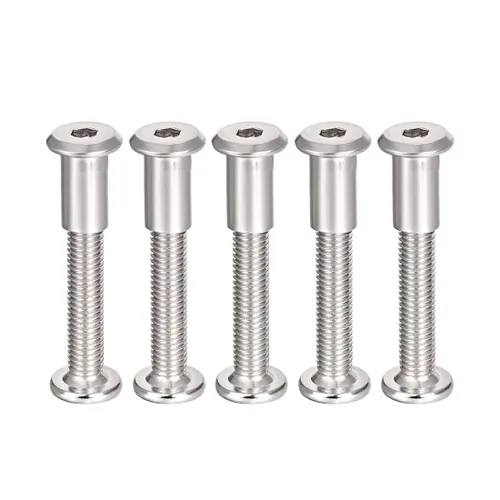 Vista 6 de uxcell Poste de tornillo apto para 3/8 pulgadas de diámetro de agujero, macho M8x30mm hebilla de cinturón, pernos de encuadernación de cuero