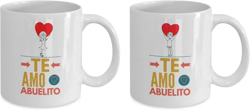 Vista 2 de Regalo para abuelo Taza de Cafe para abuelito Perfecto regalo para tu tata, bisca abuelo y padrinos Vaso con afirmaciones positivas
