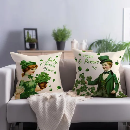 Vista 56 de Juego de 2 fundas de almohada de 16 x 16 pulgadas, diseño patriótico de bandera estadounidense con estrellas para exteriores, estilo casa de campo