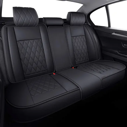 Vista 12 de 2 fundas de asiento delantero de capitán, impermeables, de piel, ajuste universal, color negro Compatible con Honda Civic CRV Toyota 4Runner