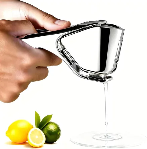 Vista 9 de Exprimidor de cítricos, exprimidor de limón de acero inoxidable Eficaz en la extracción de jugo, exprimidor manual de cítricos plegable