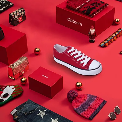 Vista 5 de Obtaom Zapatos de lona para mujer, zapatos deportivos de moda para caminar