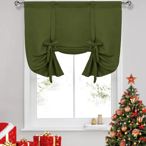 Vista 53 de DWCN Cortinas Opacas - Persiana Enrollable con Lazos para Ventana, Aislamiento Térmico, Oscurecimiento de Habitación, Cortinas con Bolsillo