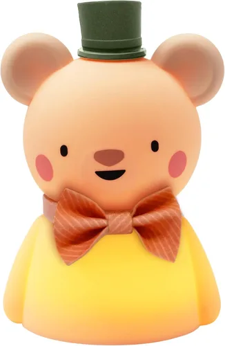Vista 9 de Taf Toys Luz nocturna de silicona recargable para niños, panda y oso con brillo ajustable, luz de guardería para bebé, control de toque
