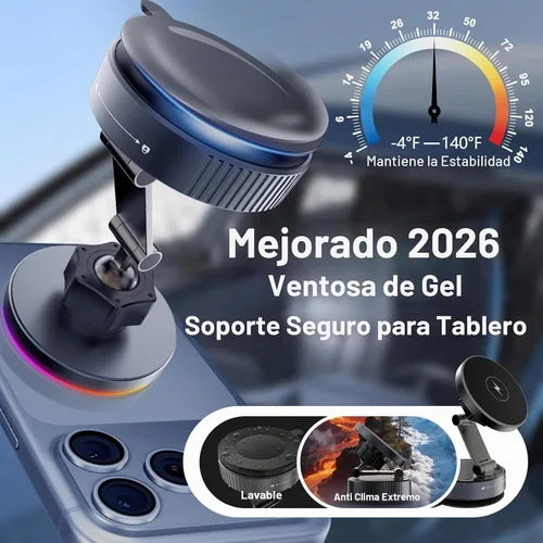 Vista 4 de Cargador de Montaje para Automóvil MagSafe para iPhone-Carga Inalámbrica Rápida de 15W, Rotación de 360° Ajustable, Soporte de Teléfono
