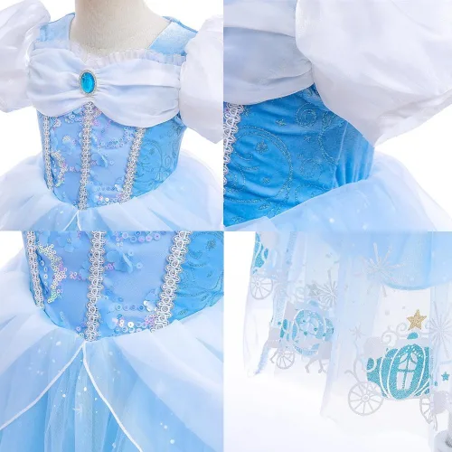 Vista 7 de Disfraz de princesa para niños y niñas + accesorios para carnaval de Halloween