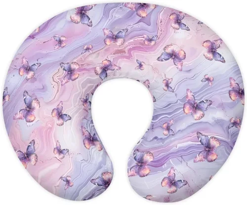 Vista 12 de Funda de almohada de alimentación de ajolote azul, funda de almohada de lactancia materna con margaritas para niñas recién nacidas, funda