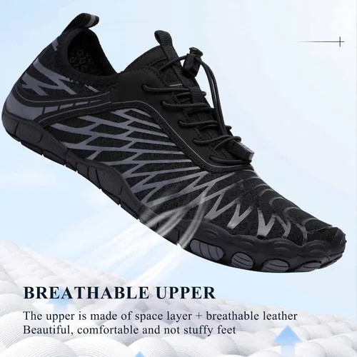 Vista 4 de Calzado de senderismo para mujer, zapatos de correr descalzos para hombres, zapatos de senderismo para mujer, impermeables, antideslizantes
