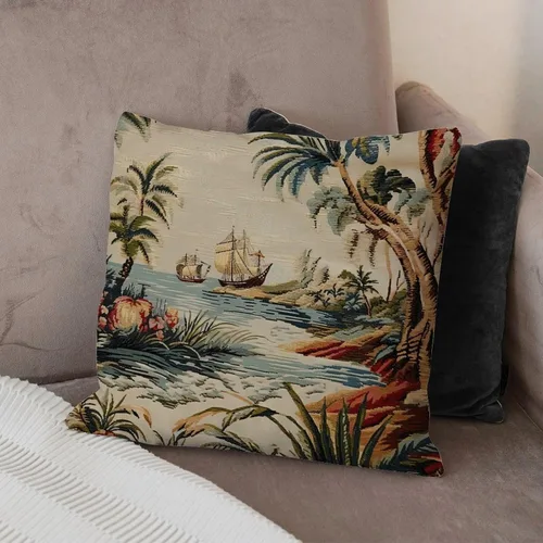 Vista 8 de Funda de almohada Moore Manor Antigua Chinoiserie Coral Peony Chic Asian Accent Funda de almohada Retro Decorativa Fundas de cojín Decoración