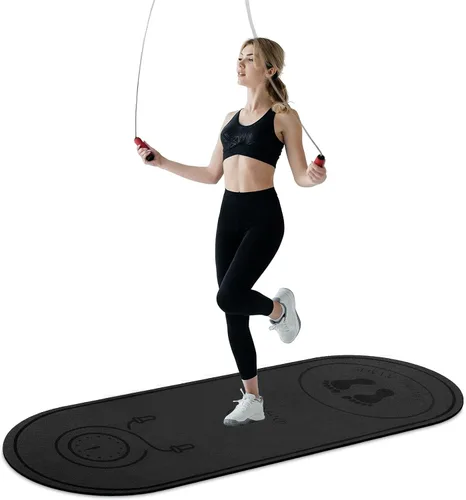 Vista 13 de Tapete para Saltar la Cuerda 71"/63"x24" Más Grande Antideslizante Interior Exterior Tapete de Ejercicio Fitness, Alta Densidad Entrenamiento