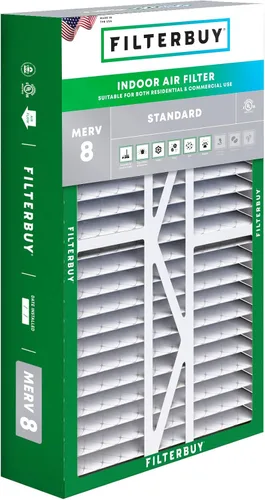Vista 10 de Filterbuy Filtro de aire 10x17x2 MERV 8 Essential Dust & Allergy Defense (paquete de 1), filtros exteriores plisados electrostáticos para sistema
