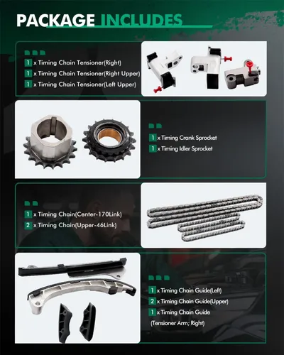 Vista 2 de SCITOO Kit de cadena de distribución del motor - TK2040, 13523-0D010, 13521-0H010, 13506-0H011Fit para Lexus