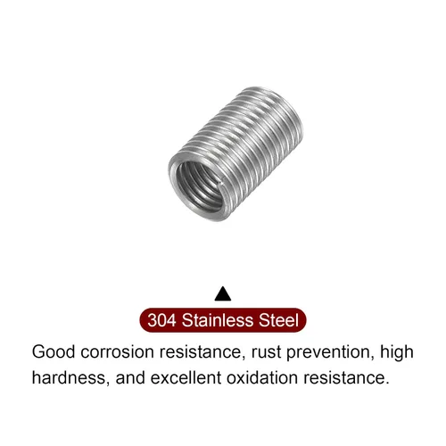Vista 4 de HARFINGTON 20pcs Insertos de rosca de alambre M3 x 0.5 3D 304 Acero inoxidable helicoidal alambre en espiral roscado manga