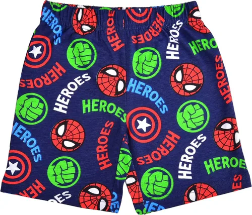Vista 4 de Marvel Conjunto de camiseta y pantalones cortos de Avengers para niños pequeños y pequeños, azulgris o rojogris
