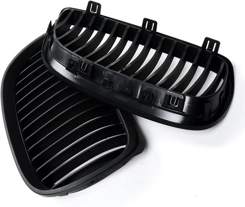 Vista 9 de LH RH - Rejilla frontal superior negra mate para riñón + 2 cubiertas de fibra de carbono para espejo lateral compatible con 06-10 E92 Coupe 2D 07-10