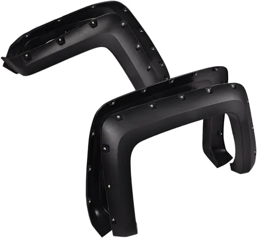 Vista 14 de CROSSDESIGN 4 guardabarros con canards delanteros compatibles con Chevy Camaro ZL1 2010-2015 MB estilo negro