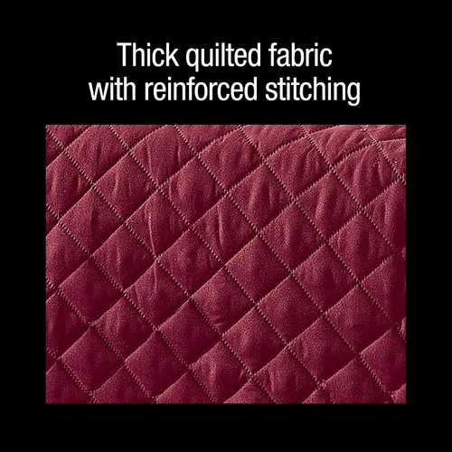 Vista 6 de Collections Etc - Funda protectora reversible, acolchada y resistente a derrames para mobiliario con lazos - Cubre el fondo del asiento, el respaldo