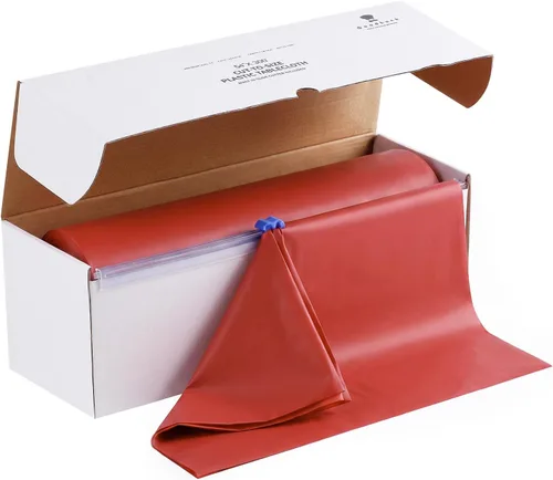 Vista 13 de Goodluck Manteles de Plástico de 54 Pulgadas X 300 Pies con Caja Cortadora, Rollo de Cubierta de Mesa Desechable Negro, Mantel de Plástico