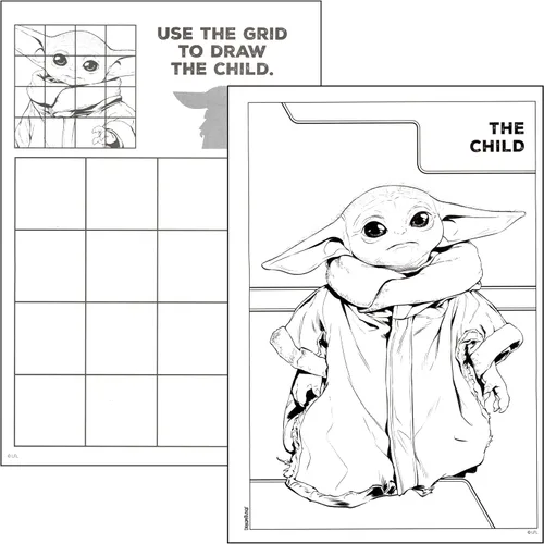Vista 5 de Star War Mandalorian & Baby Yoda - Juego de libros para colorear y actividades, 2
