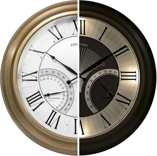 Vista 9 de Reloj iluminado para interiores y exteriores de 18 pulgadas con sensor inteligente y luz nocturna, impermeable, reloj de pared grande con termómetro