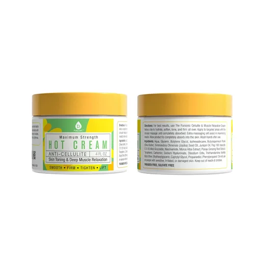 Vista 3 de Pursonic Crema caliente anticelulítica y relajación muscular, disminuye la apariencia de las venas varicosas, mejora la textura y la tensión