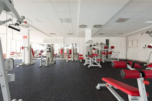 Vista 5 de Playsafer Genaflex - Esterilla de goma para piso de gimnasio, rollo de piso protector comercial para gimnasio de alta resistencia - 8mm de espesor