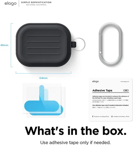 Vista 8 de Elago Armor - Funda para AirPods Pro Protección resistente contra caídas, resistente a los golpes, hecha de silicona duradera (negro)