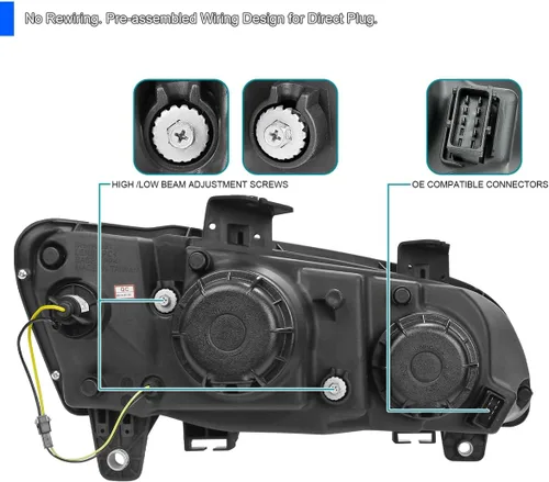 Vista 4 de SPEC-D TUNING Tira de luces LED para faros delanteros negros Para Pontiac G8 2008-2009