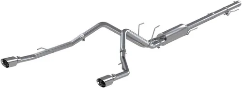 Vista 8 de MBRP S5146BLK Negro Recubierto 2 1/2" Doble Split Trasero Cat Back a través de Stock Bumper negro (Black Coated)