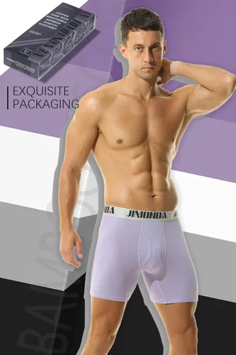 Vista 5 de Jimonda Paquete de ropa interior suave para hombre, transpirable, rayón de bambú y fibra de cobre, bragueta frontal con bolsa