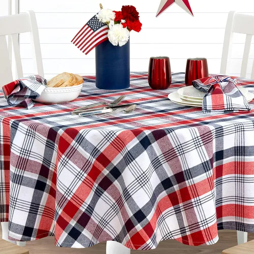 Vista 5 de Lintex Home Bargains Plus - Servilletas de tela patrióticas para celebración, juego de 4 Rojo Blanco y Azul, Algodón, Servilleta Americana Tela A