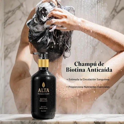 Vista 7 de All Goods Alta Strengthening Biotin + Caffeine Shampoo 10oz – DHT Blocker Formula para la pérdida y adelgazamiento del cabello – Champú espesante