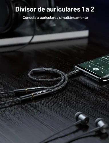 Vista 2 de JSAUX Divisor de auriculares para 2 auriculares, divisor de 0.1 in