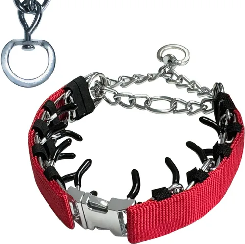 Vista 7 de Collar de entrenamiento de puntas para perros, soldadura de anillo giratorio, collar ajustable de entrenamiento para perros con hebilla de Negro